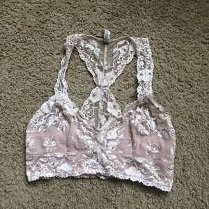 Free people pink lace bralette